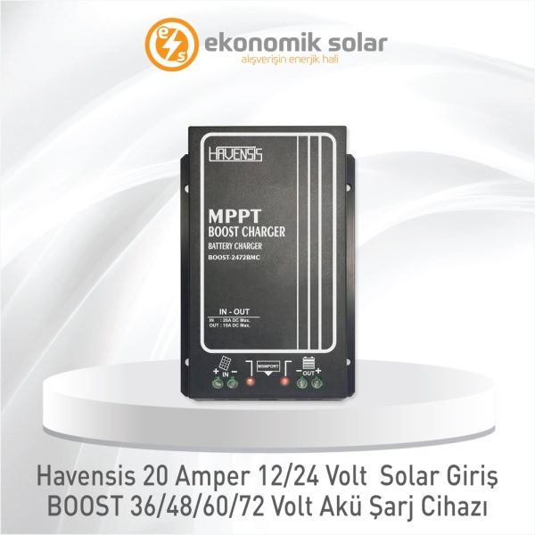 Havensis 20 Amper 12/24 Volt Solar Giriş BOOTS – 36/48/60/72 Volt Akü Şarj Cihazı