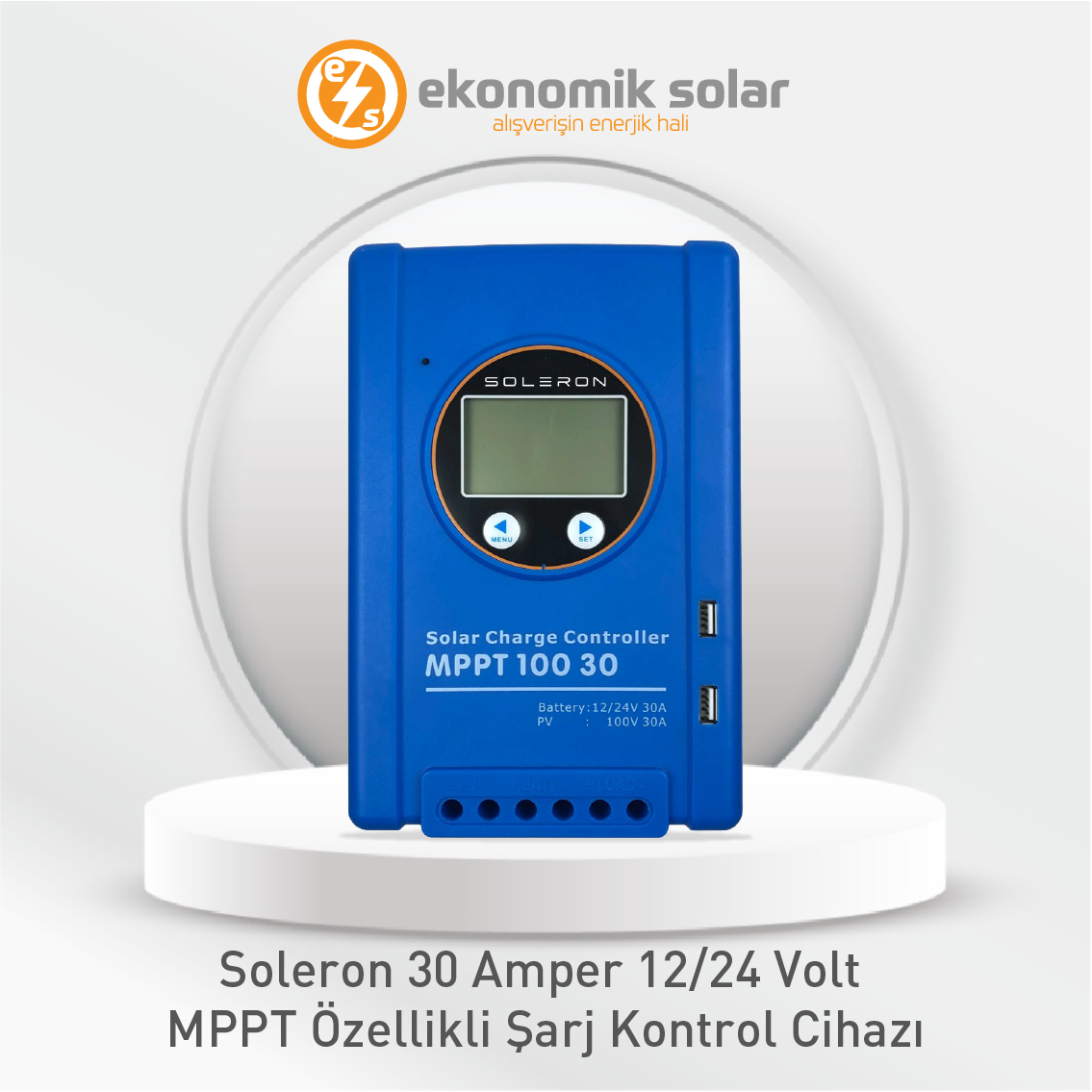 Soleron 30 Amper MPPT Şarj Kontrol Cihazı