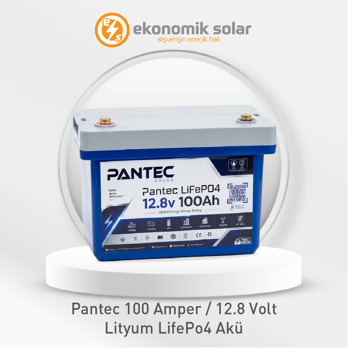 Pantec 100 Amper / 12.8 Volt Lityum Akü