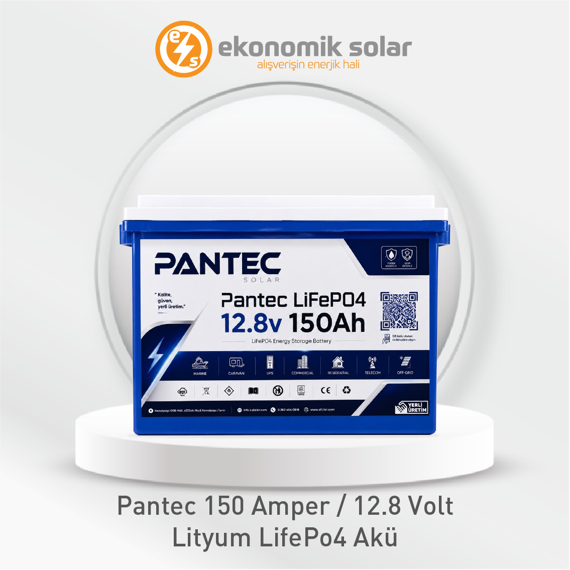 Pantec Lityum LifePo4 Akü – 150 Amper / 12.8 Volt