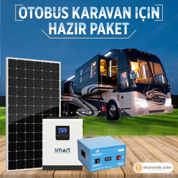 Otobüs Karavan için 1300 Watt Solar Paket – Lityum Akü Özellikli