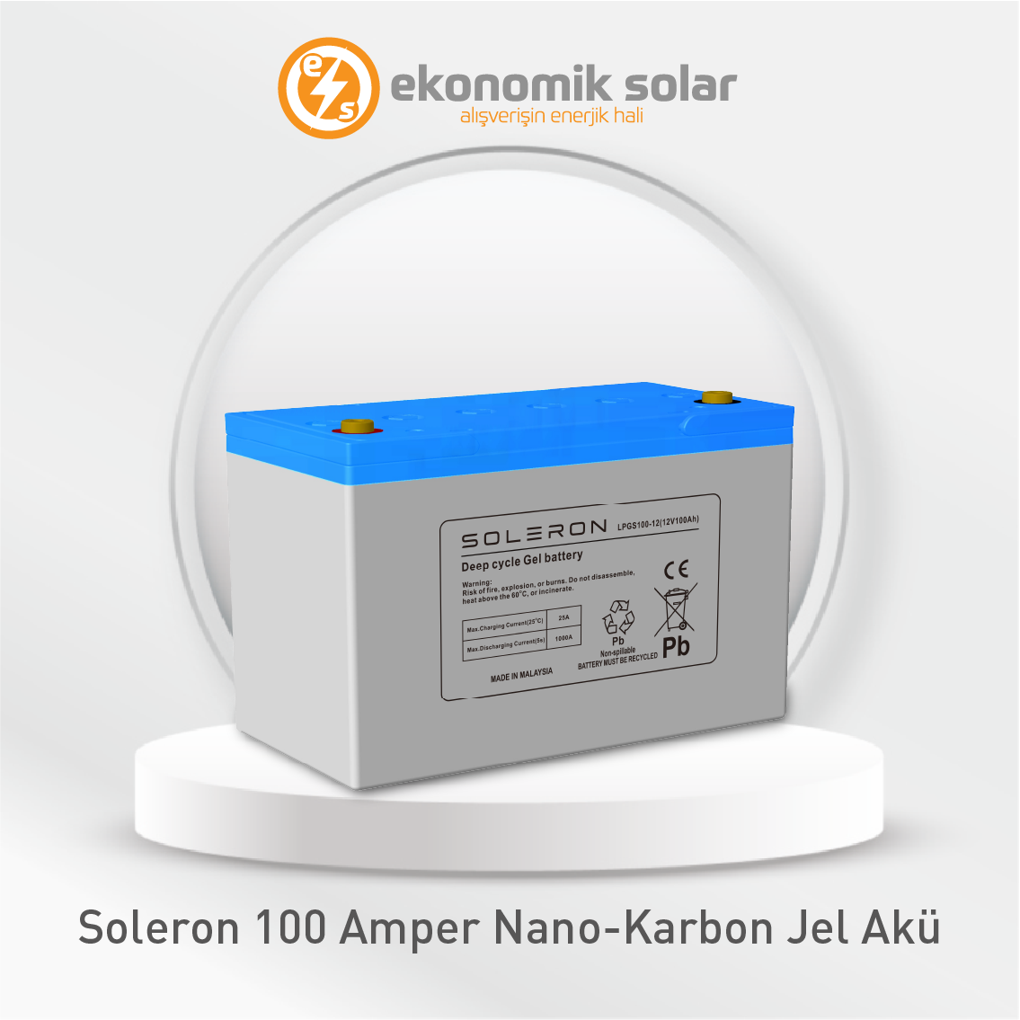 Soleron 100 Amper Nano-Karbon Teknoloji Jel Akü