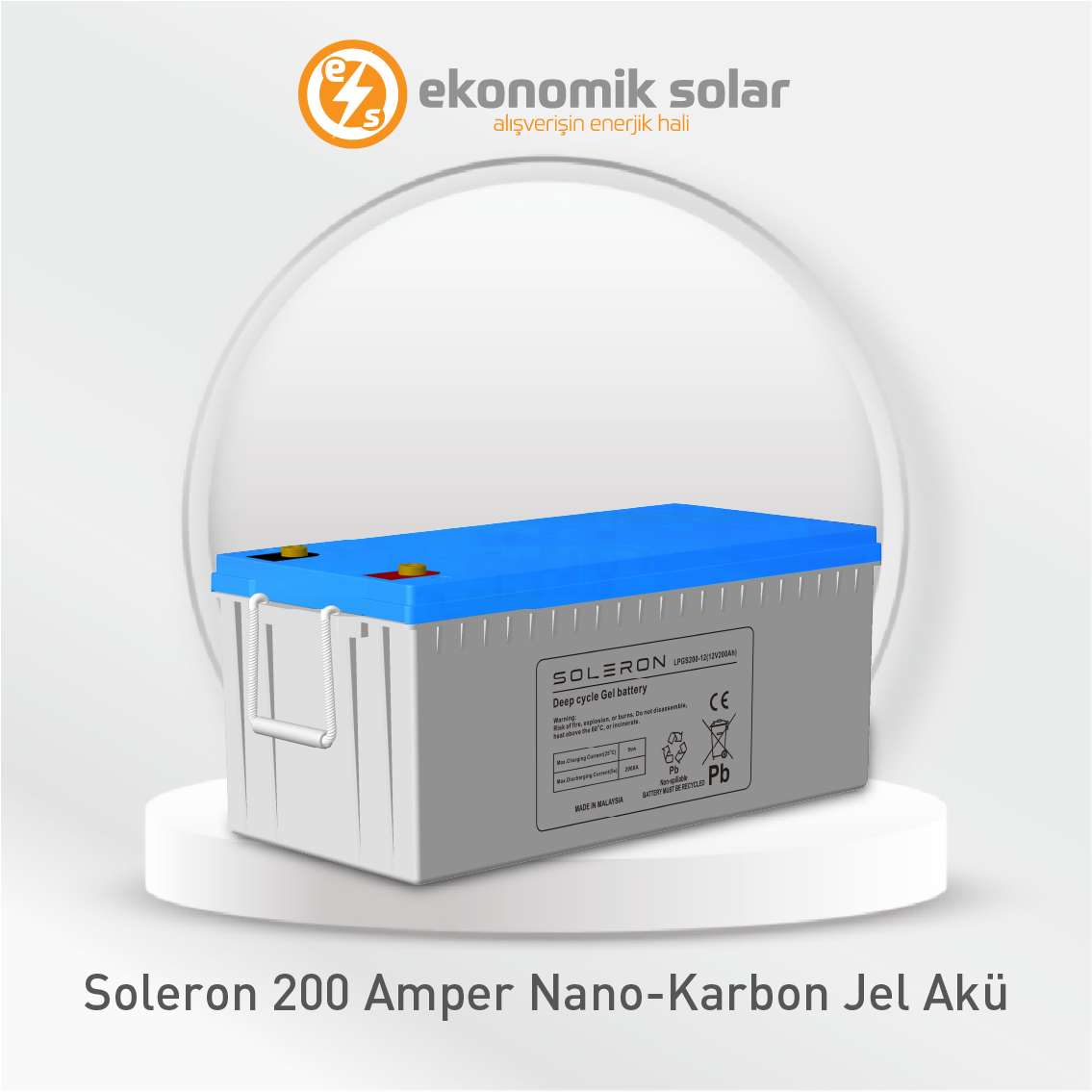 Soleron 200 Amper Nano-Karbon Teknoloji Jel Akü