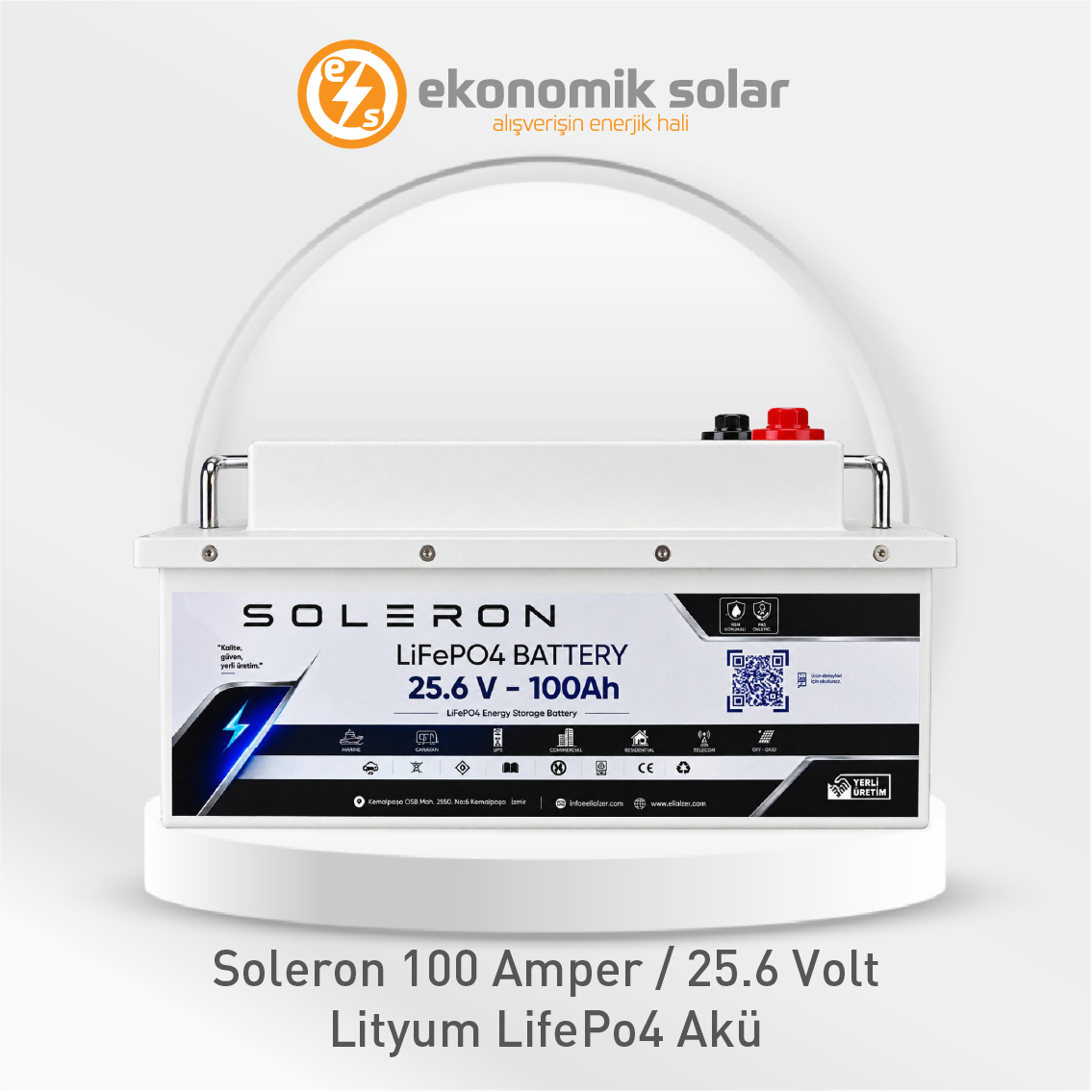 Soleron 100 Amper / 25.6 Volt Lityum Akü