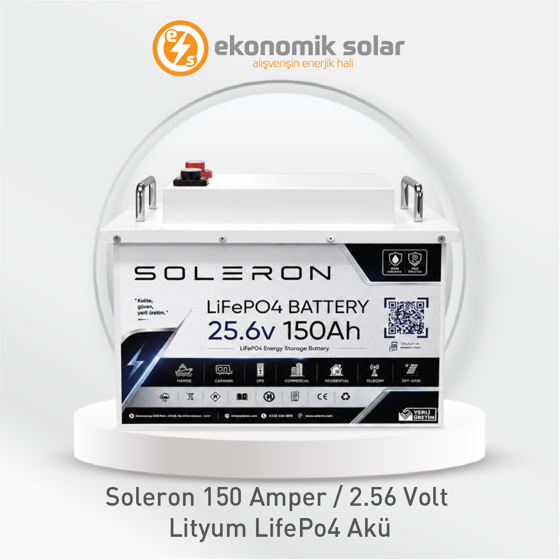 Soleron 150 Amper / 25.6 Volt Lityum Akü