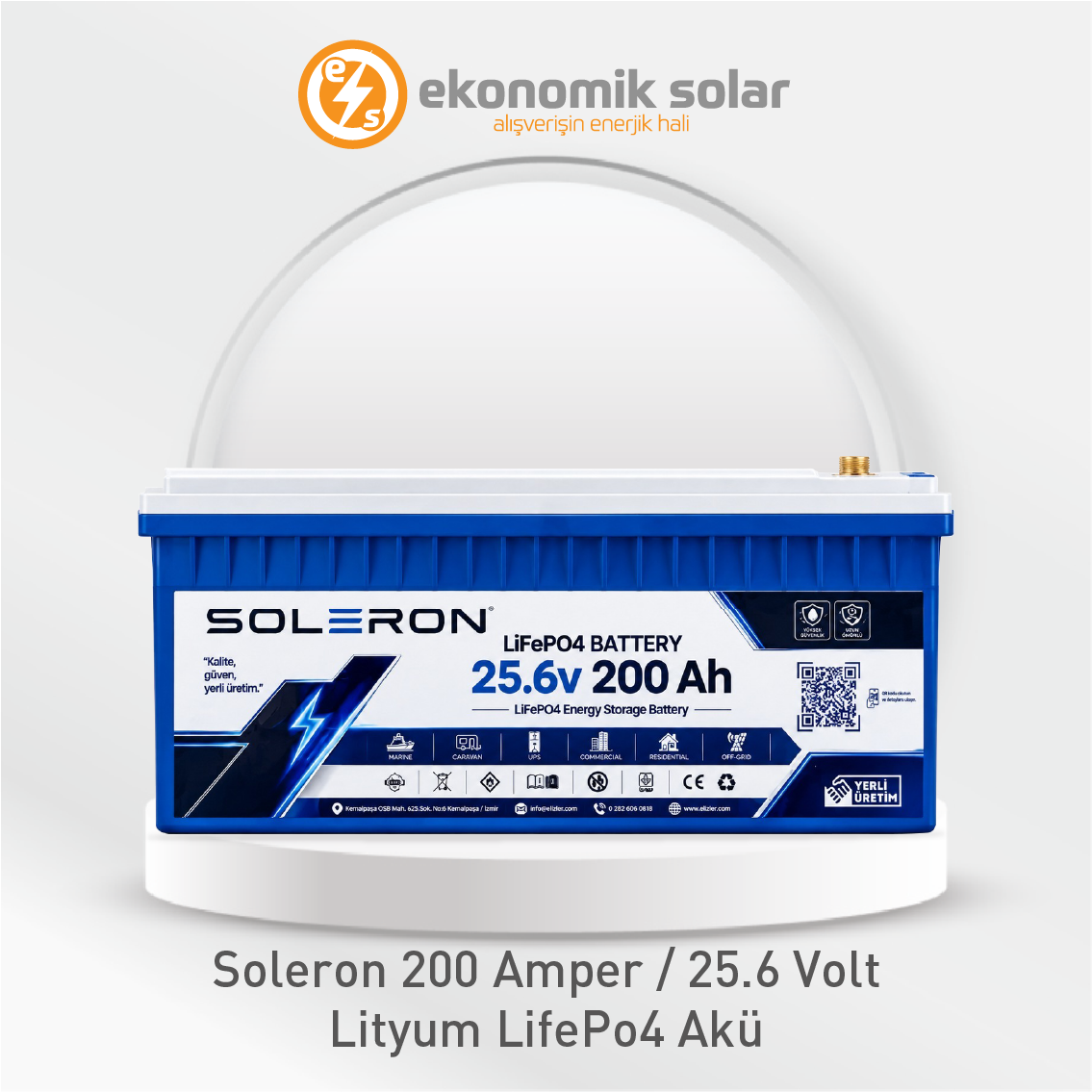 Soleron 200 Amper / 25.6 Volt Lityum Akü