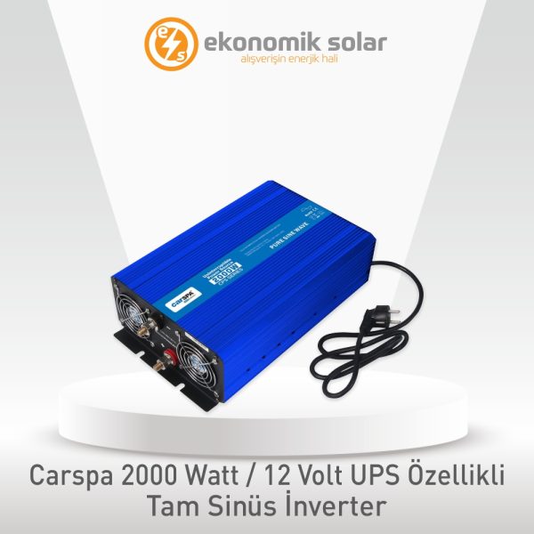 Carspa 2000 Watt / 12 Volt UPS Özellikli Tam Sinüs İnverter