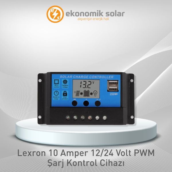 Lexron 10 Amper 12/24 Volt PWM Şarj Kontrol Cihazı