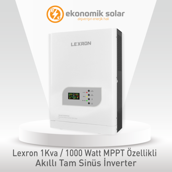 Lexron 1KVA / 1000 Watt MPPT Özellikli Akıllı Tam Sinüs İnverter