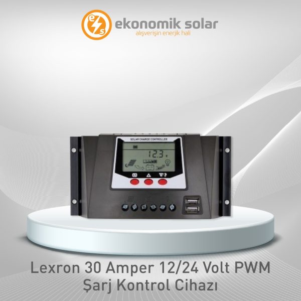 Lexron 30 Amper 12/24 Volt PWM Şarj Kontrol Cihazı