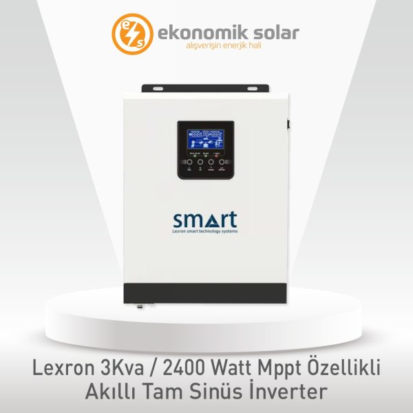 Lexron 3 KVA / 2400 Watt MPPT Özellikli Akıllı Tam Sinüs İnverter