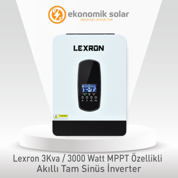 Lexron 3 KVA / 3000 Watt MPPT Özellikli Yüksek Voltaj Akıllı Tam Sinüs İnverter
