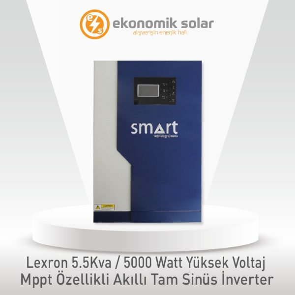 Lexron 5.5 KVA / 5500 Watt MPPT Özellikli Yüksek Voltaj Akıllı Tam Sinüs İnverter