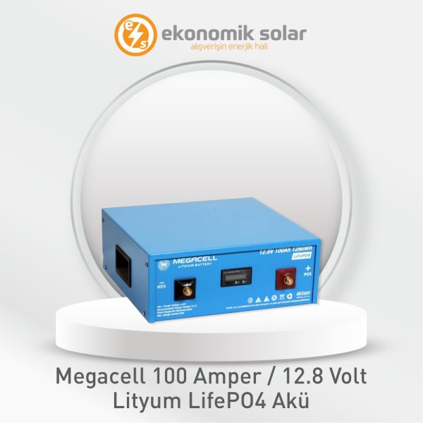 MegaCell Lityum LifePo4 Akü – 100 Amper / 12.8 Volt