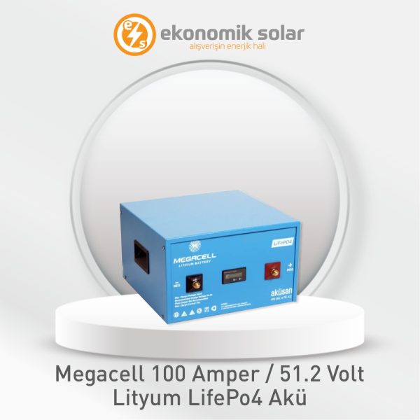 MegaCell Lityum LifePo4 Akü – 100 Amper / 51.2 Volt