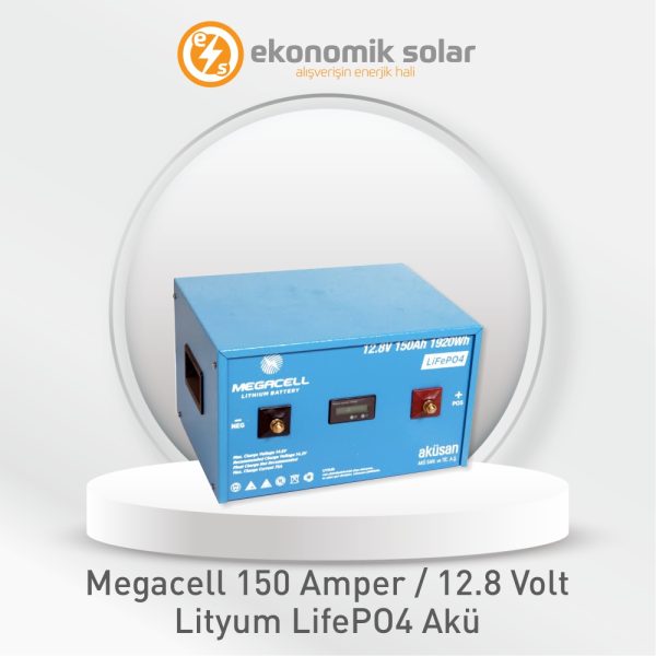 MegaCell Lityum LifePo4 Akü – 150 Amper / 12.8 Volt