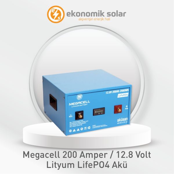 MegaCell Lityum LifePo4 Akü – 200 Amper / 12.8 Volt