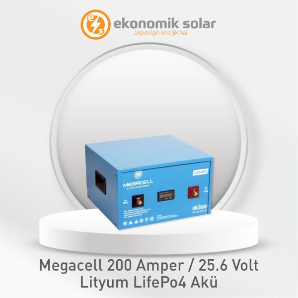 MegaCell Lityum LifePo4 Akü – 200 Amper / 25.6 Volt