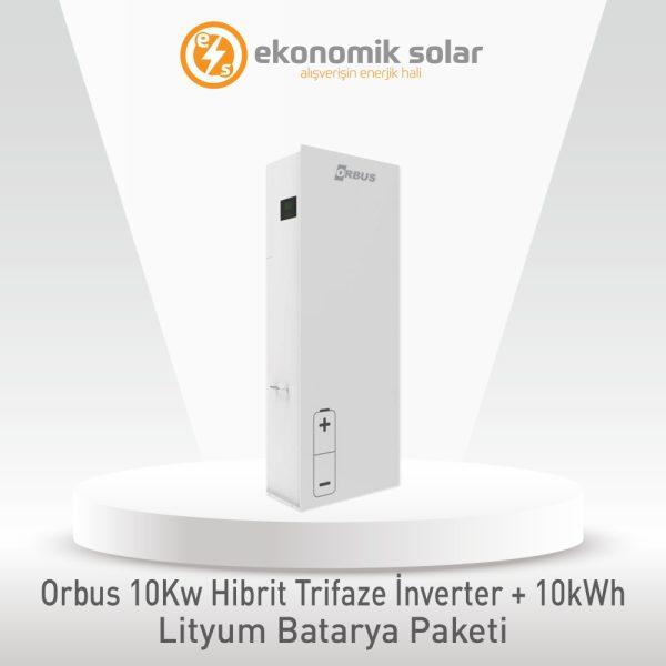 Orbus 10Kw Hibrit İnverter + 10kWh Lityum Batarya