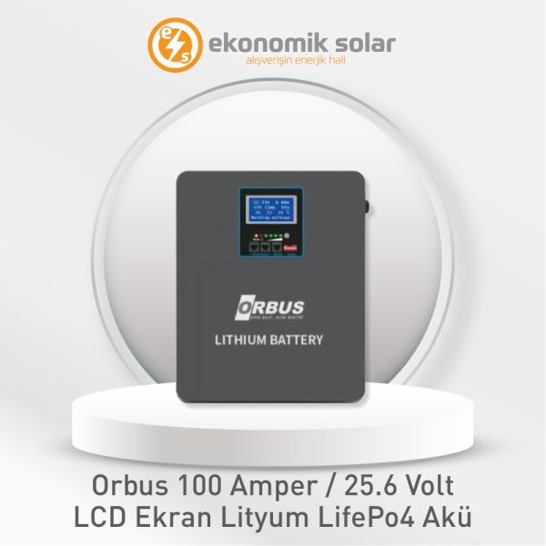 Orbus Lityum LifePo4 Akü – 100 Amper / 25.6 Volt