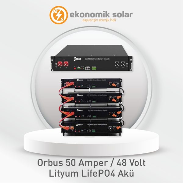 Orbus Lityum LifePo4 Akü – 50 Amper / 48 Volt