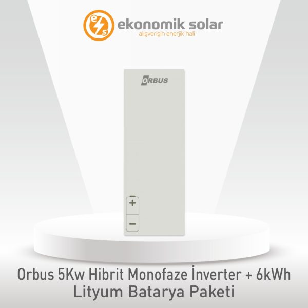 Orbus 5Kw Hibrit İnverter + 6kWh Lityum Batarya