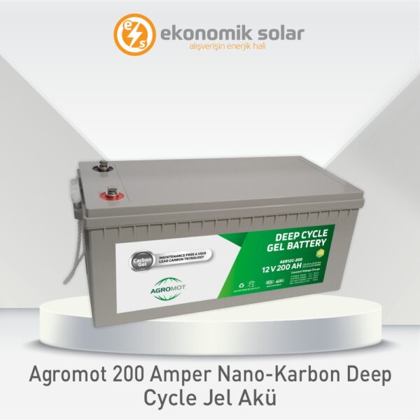 Agromot 200 Amper Nano-Karbon Jel Akü ” Yerli Üretim ”