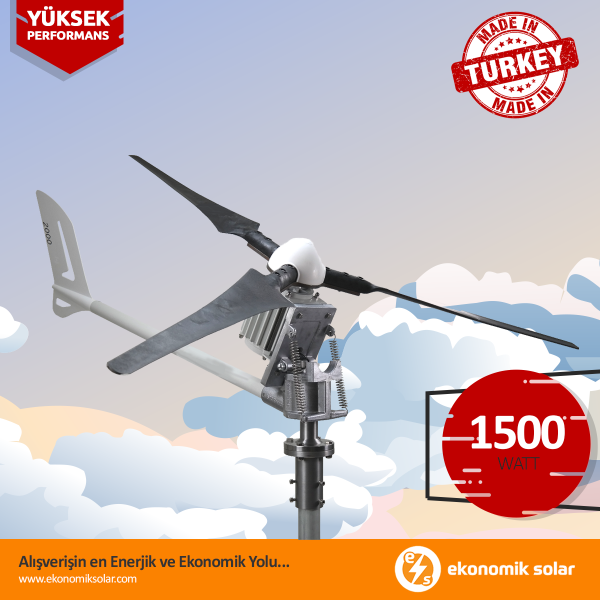 İstabreeze 1500 Watt / 24 Volt Windsafe Rüzgar Türbini + Şarj Kontrol Cihazı