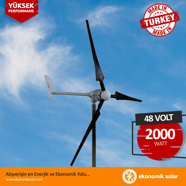 İstabreeze 2000 Watt / 48 Volt Rüzgar Türbini + Şarj Kontrol Cihazı