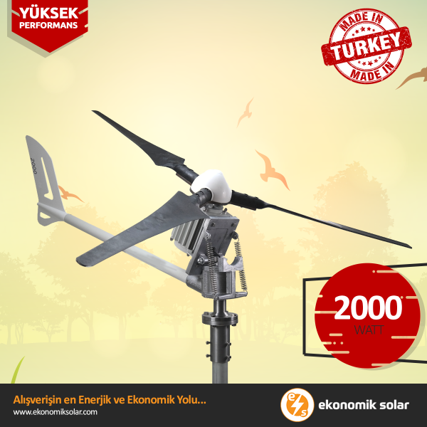 İstabreeze 2000 Watt / 48 Volt Windsafe Rüzgar Türbini + Şarj Kontrol Cihazı