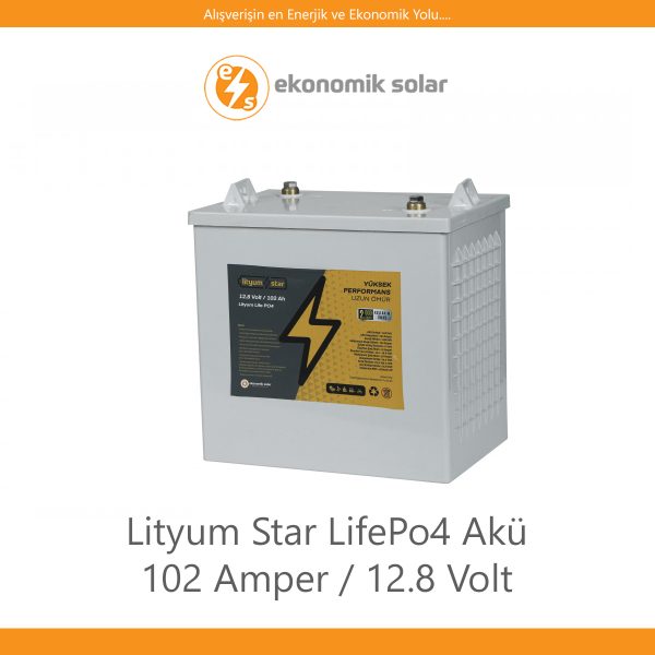 Lityum Star LifePo4 Akü – 102 Amper / 12.8 Volt