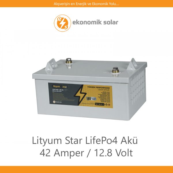 Lityum Star LifePo4 Akü – 42 Amper / 12.8 Volt