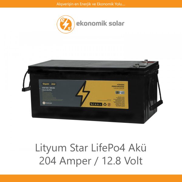 Lityum Star LifePo4 Akü – 204 Amper / 12.8 Volt