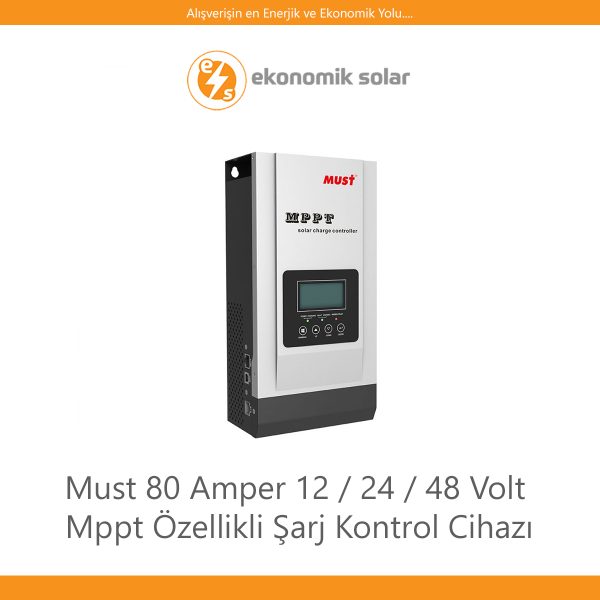 Must 80 Amper 12 / 24 / 48 Volt Mppt Özellikli Şarj Kontrol Cihazı