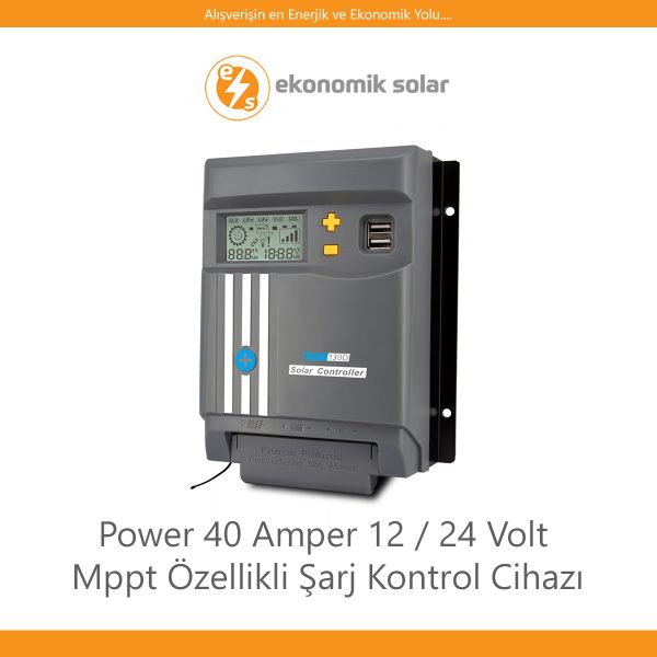 Power 40 Amper 12 / 24 Volt Mppt Özellikli Şarj Kontrol Cihazı